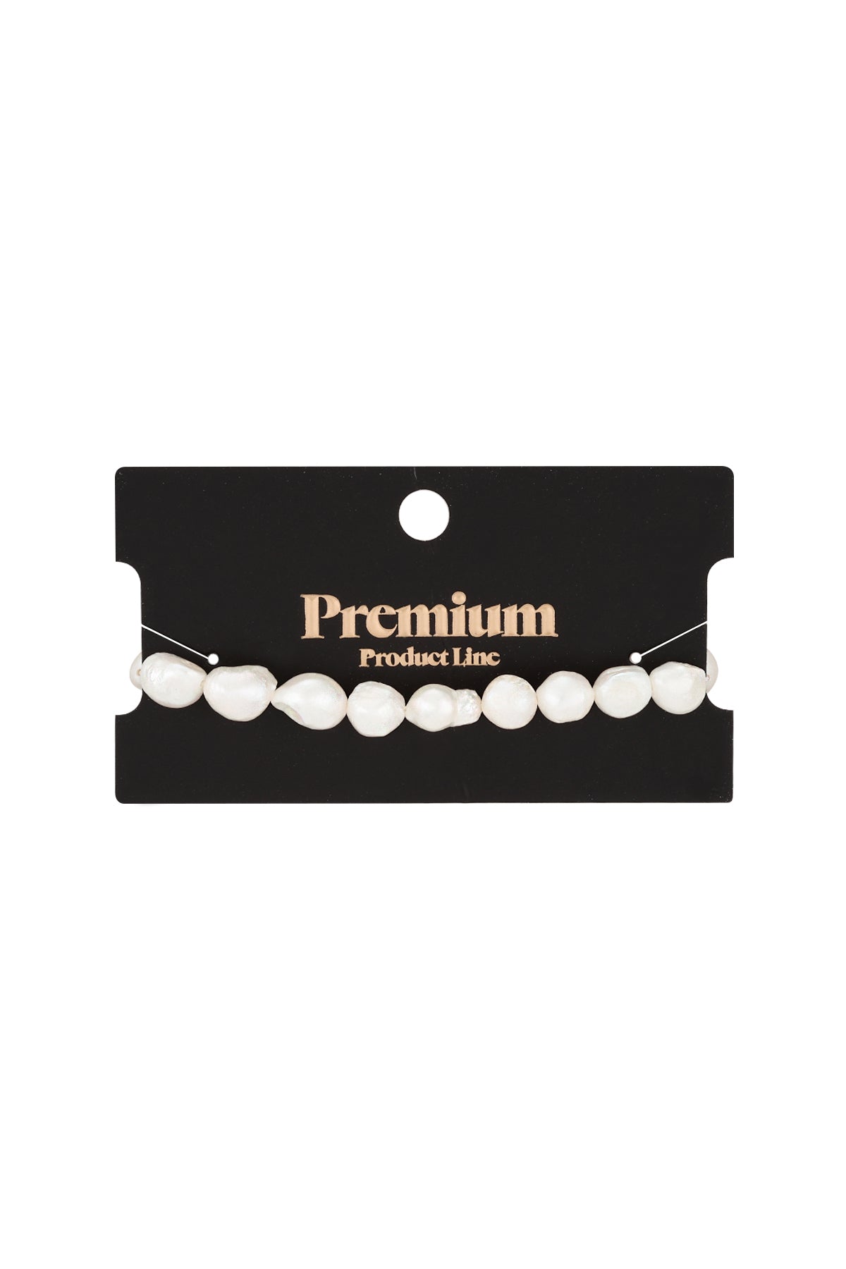 Bracelet pearl heart closure Gold Color Stainless Steel