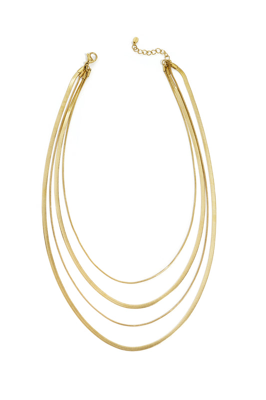 Layered herringbone necklaces